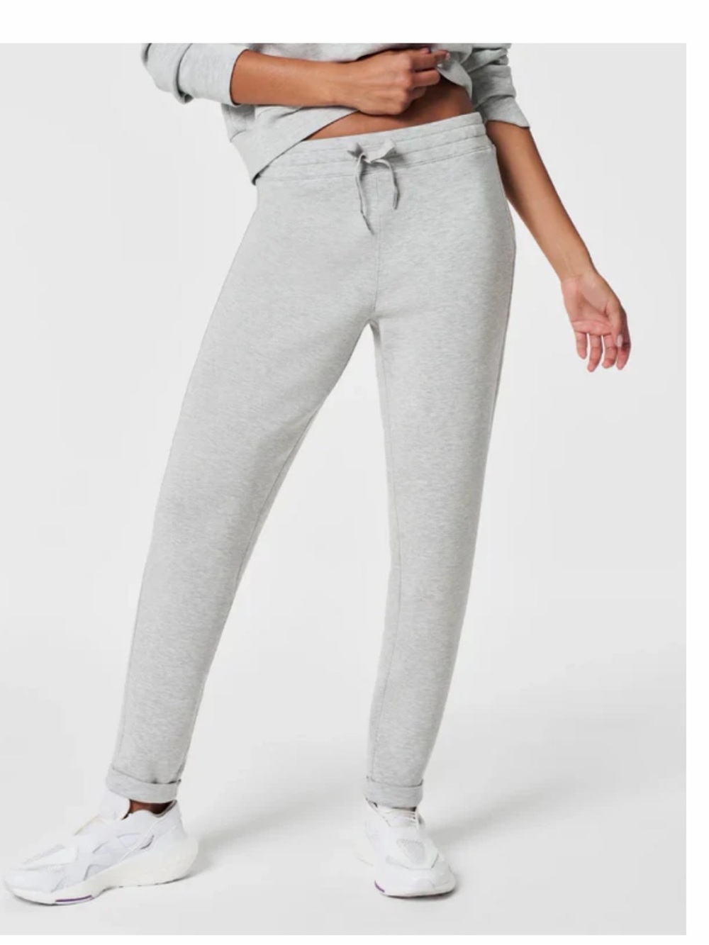 SPANX AIRESSENTIALS TAPERED PANT LIGHT GREY HEATHER size S in EUC